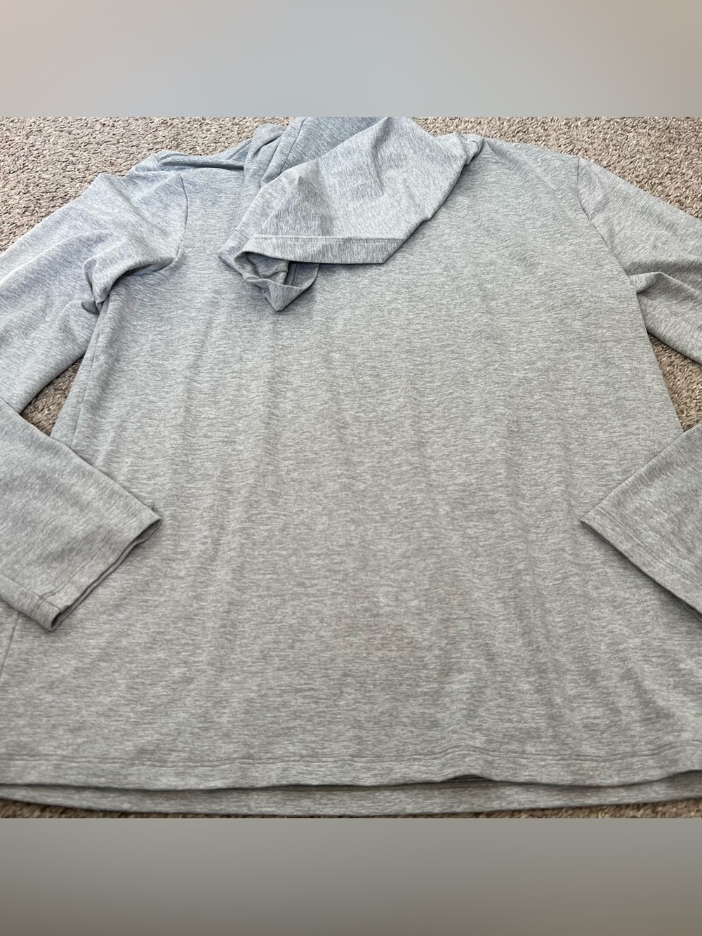 Alo Light Gray Long Sleeve Hooded Top Size Large